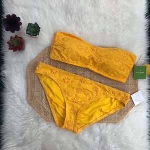 Kate Spade Eyelet Lace Bikini NEW Saffron